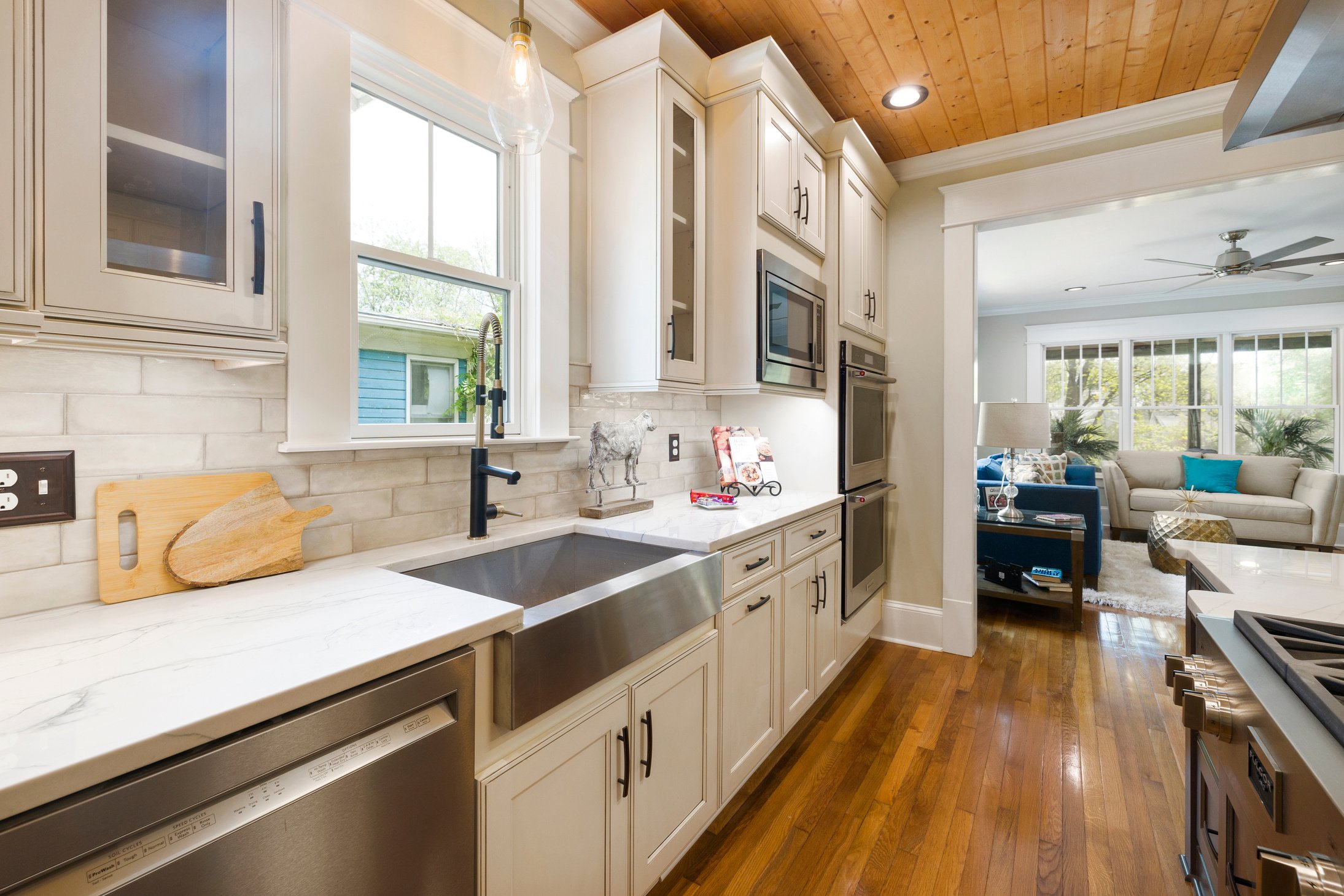 A White Kitchen Cabinets Inside the House